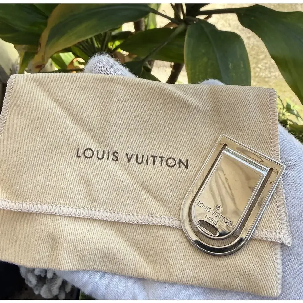 Louis Vuitton Pans A Vie Porto Silver Tone Money Clip Authentic